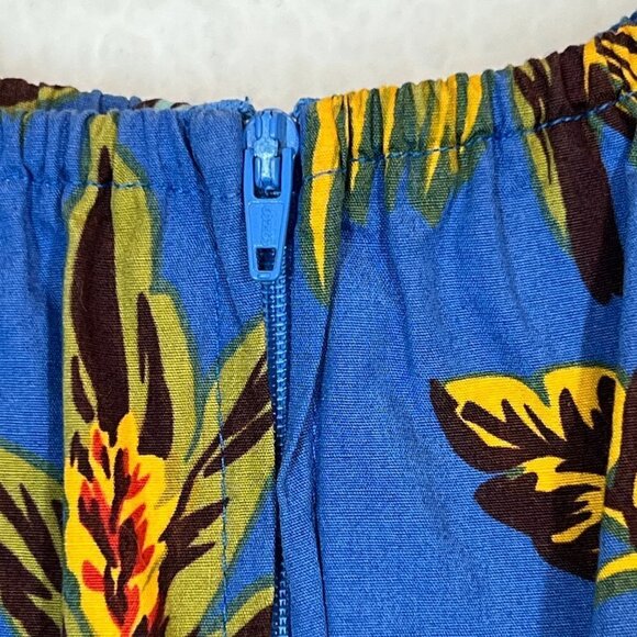 Vintage Hilo Hattie Hawaiian Dress Blue Tropical Hawaii Retro Medium - Picture 8 of 9